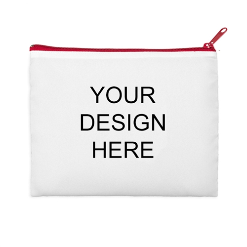 Personalized Cosmetic Bag 8X10 Red Zipper