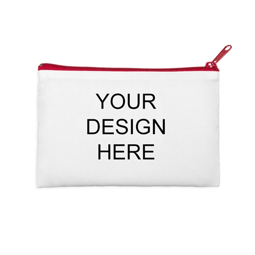 Custom Full Color Print 6X9 Cosmetic Bag Red Zipper (2 Side Same Image)