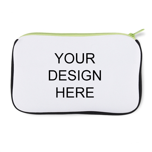 Your Design Here  Lime Green Colored Zipper Bag Personalized 