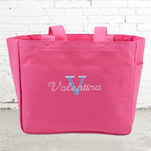 Canvas Tote Bag - Customize With Name Initial