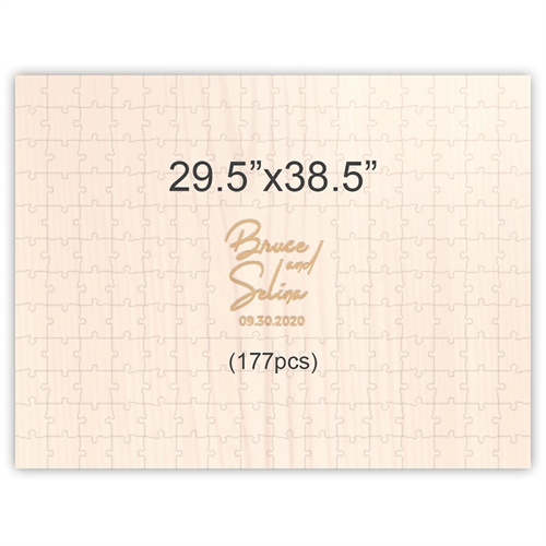 29.5 x 38.5 Engraved Wooden Wedding Guest Book Puzzles (177 pieces)