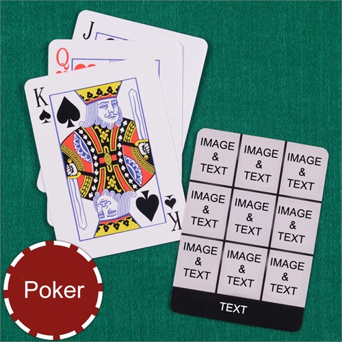 Personalized Poker Size Black Nine Collage Photo Playing Cards
