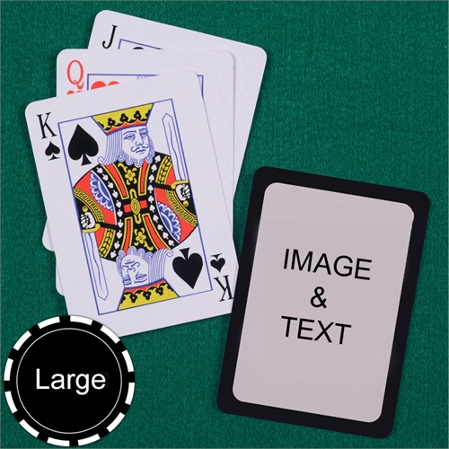 Personalized Large Size Standard Index Black Border Playing Cards