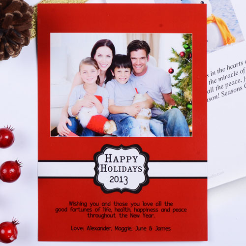 Create My Own Red Placed Moments Portrait Invitation Cards