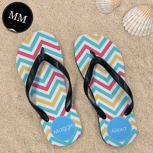 Personalized Flip Flops ONE IMAGE, Men Medium