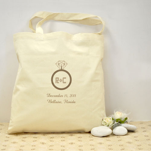 I Say Yes Personalized Engagement Cotton Tote Bag